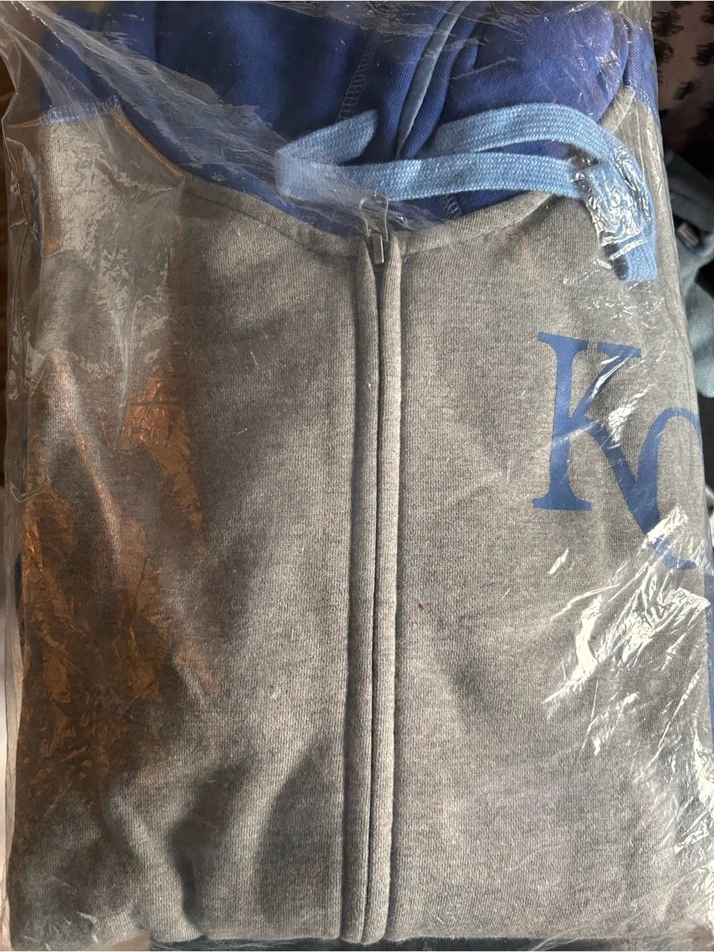 Fanatics KC Gray and Blue Zip Hoodie